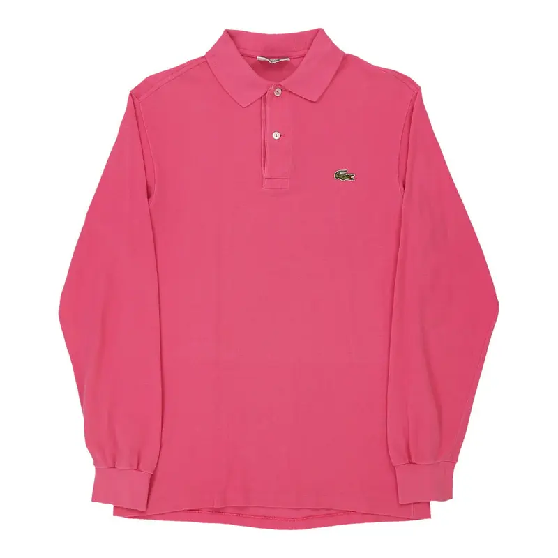 Lacoste Long Sleeve Polo Shirt - Small Pink Cotton
