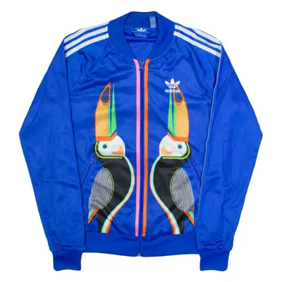 ADIDAS Birds Womens Track Jacket Blue UK 6