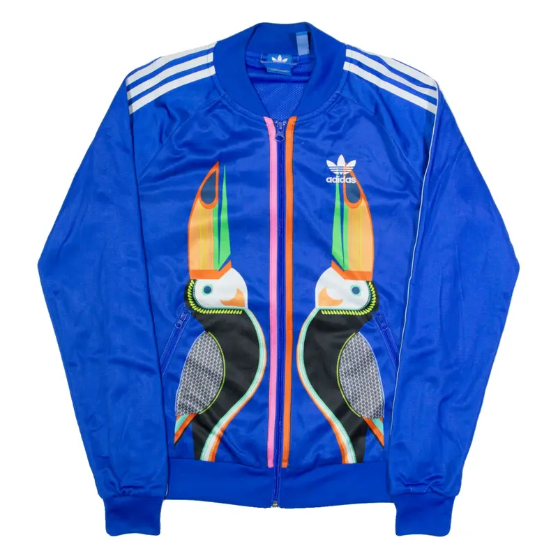 ADIDAS Birds Womens Track Jacket Blue UK 6