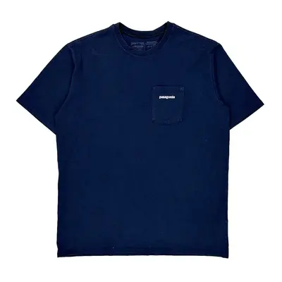 Patagonia Spellout T-Shirt - Medium Navy Cotton Blend