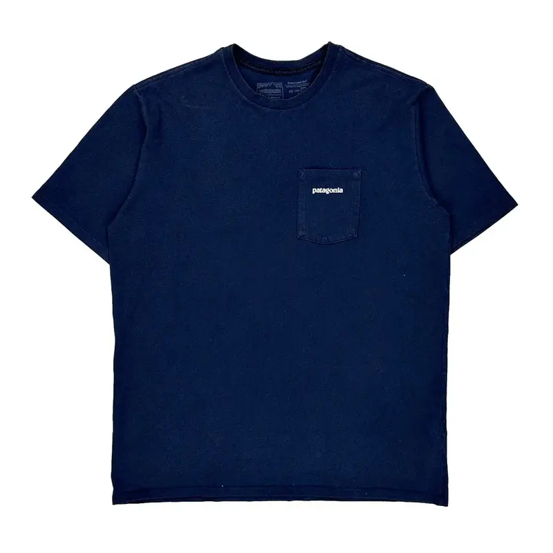 Patagonia Spellout T-Shirt - Medium Navy Cotton Blend
