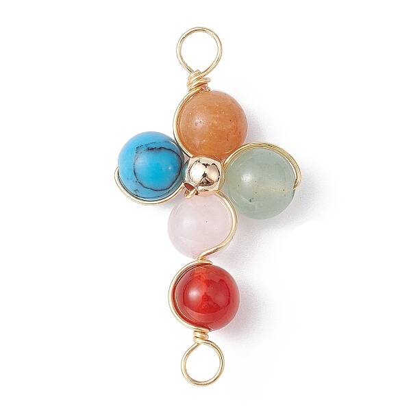 Mixed Gemstone Connector Charms