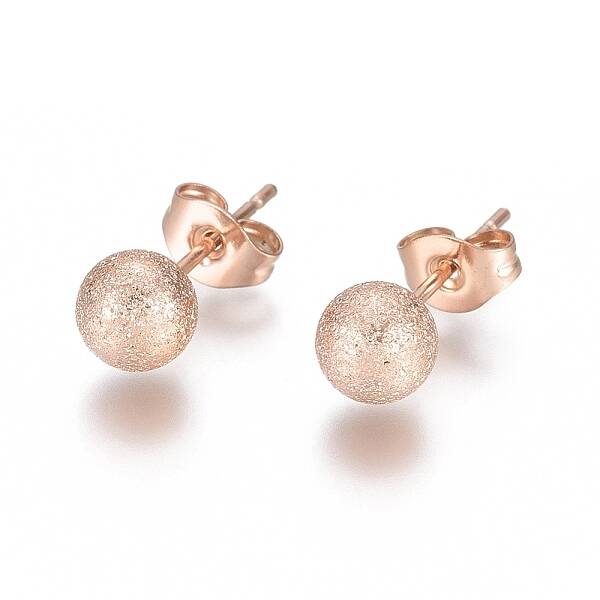 Ion Plating(IP) 304 Stainless Steel Stud Earrings