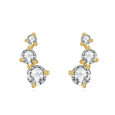 14K Gold Moissanite Stud Earrings
