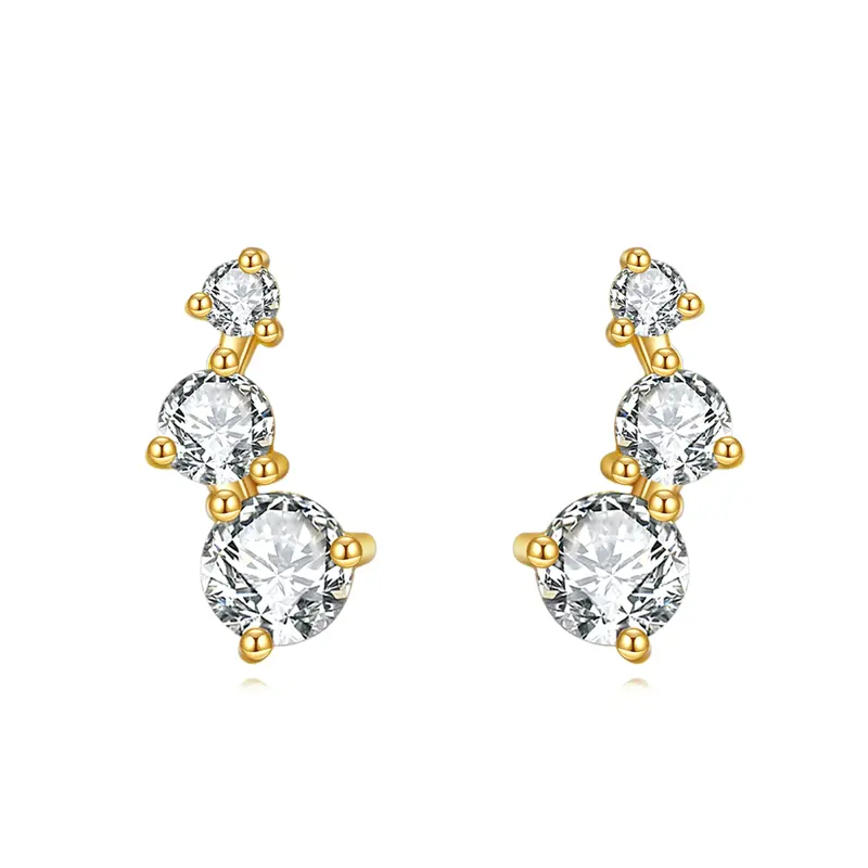 14K Gold Moissanite Stud Earrings