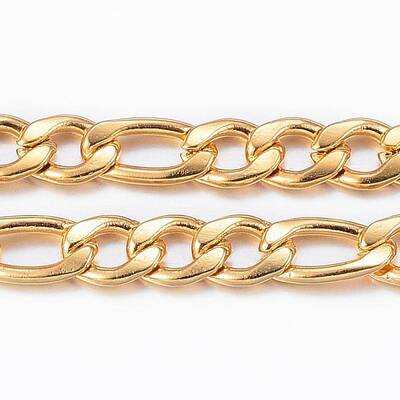 Ion Plating(IP) 304 Stainless Steel Figaro Chains