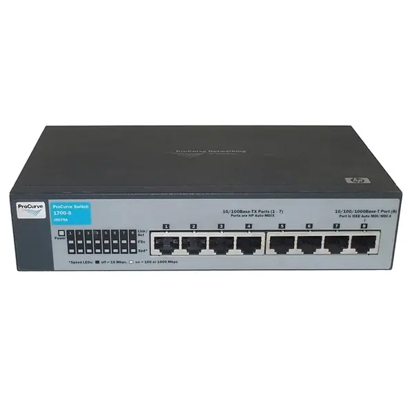 J9079-60101 HP ProCurve 1700-8 7 x Ports 10/100Base-TX + 1 x Ports 10/100/1000Base-T Layer 2 Managed Gigabit Ethernet Network...