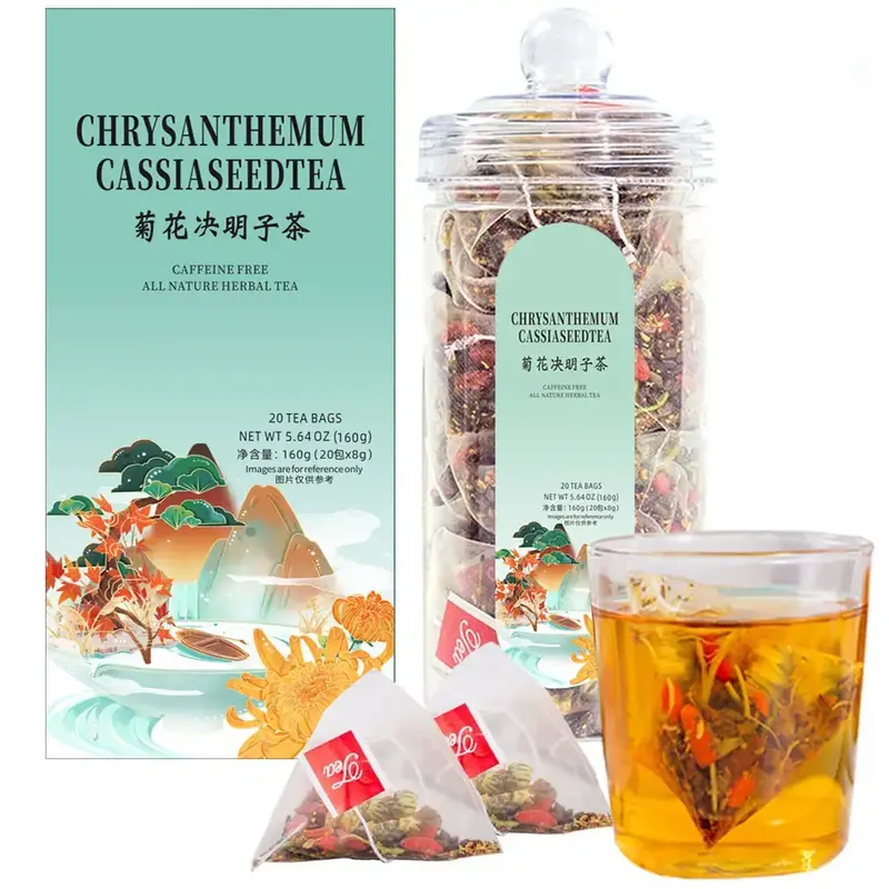 Chrysanthemum Cassia Seeds Tea Bags(160g, 8gX20Bags), Honeysuckle, Chinese wolf-berry, Sweet-scented Osmanthus, Burdock Root ...