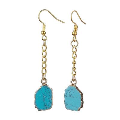 Nuggets Synthetic Turquoise Dangle Earrings