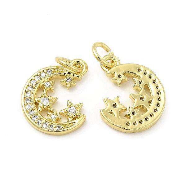 Brass Micro Pave Cubic Zirconia Charms