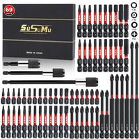 Screwdriver Bit Set, S2 Steel Cross Head Screwdriver Drill Bits Set, 1/4 Hex Shank Anti-slip Screwdriver Bit Set, Magnetic Sc...