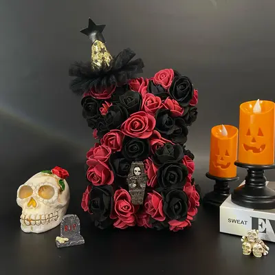 Halloween Themed Artificial Rose Decor, 1 Count Creative DIY Simulated Eternal Rose, Party Decoration Supplies for Home Livin...