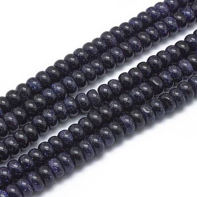 Synthetic Blue Goldstone Beads Strands