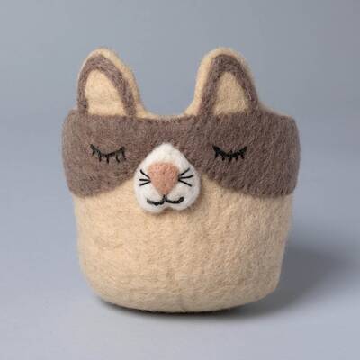 Hand-Felted Animal Planter - Dog