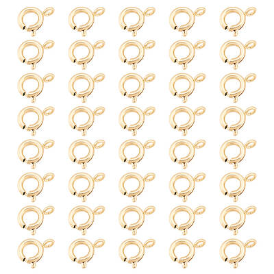 40Pcs Eco-friendly Brass Spring Ring Clasps