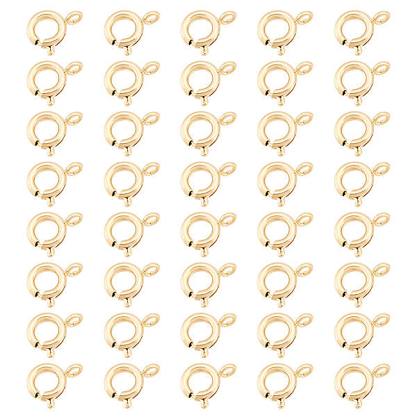 40Pcs Eco-friendly Brass Spring Ring Clasps
