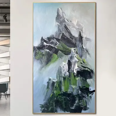 Abstract Mountains Paintings On Canvas Large Original Modern Textured Painting Handmade Creative Artwork Nature Calming Fine ...