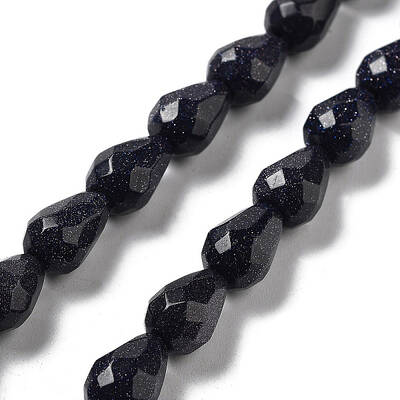Synthetic Blue Goldstone Beads Strands