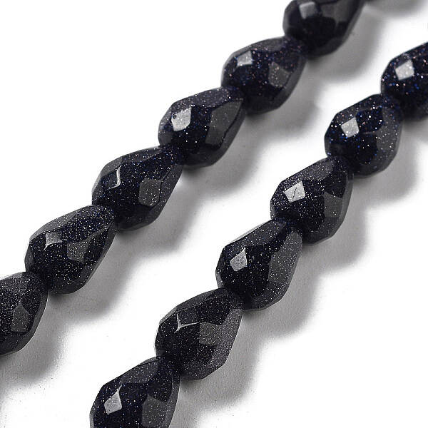 Synthetic Blue Goldstone Beads Strands