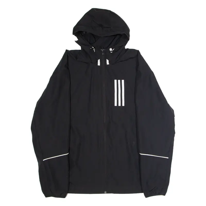 ADIDAS Mens Windbreaker Jacket Black Hooded M