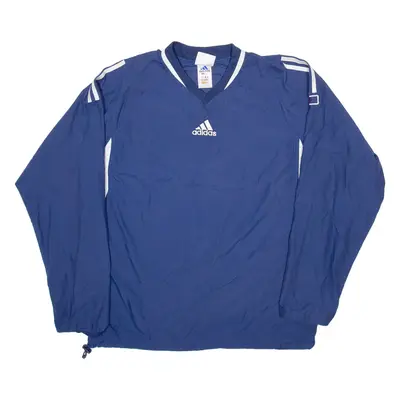 ADIDAS Training Mens Sweatshirt Blue V-Neck L