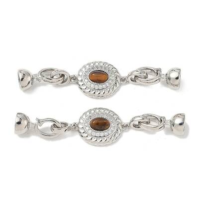 Brass Micro Pave Clear Cubic Zirconia Fold Over Clasps