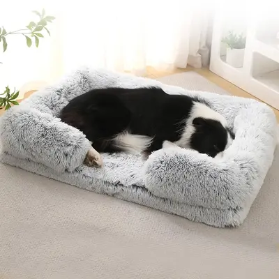 Large Plush Dog Bed, Soft & Comfortable Pet Sofa Bed, Pet Supplies for Medium Dogs, Dog & Cat Furniture for Indoor Outdoor Us...