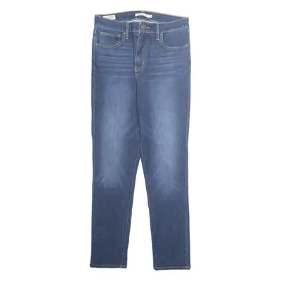 LEVI'S 721 High Rise BIG E Womens Jeans Blue Regular Skinny Stone Wash W29 L27