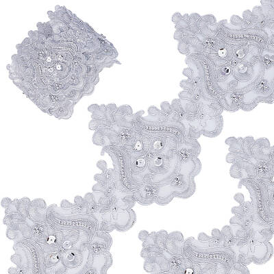 3 Yards Polyester Embroidery Flower Ribbon