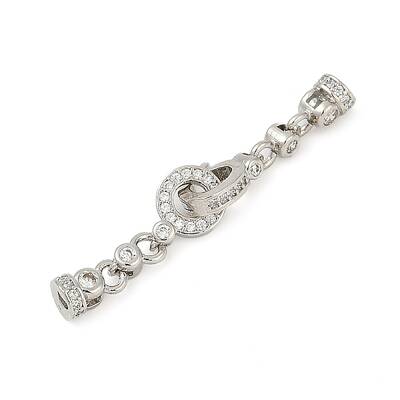 Brass Micro Pave Clear Cubic Zirconia Fold Over Clasps