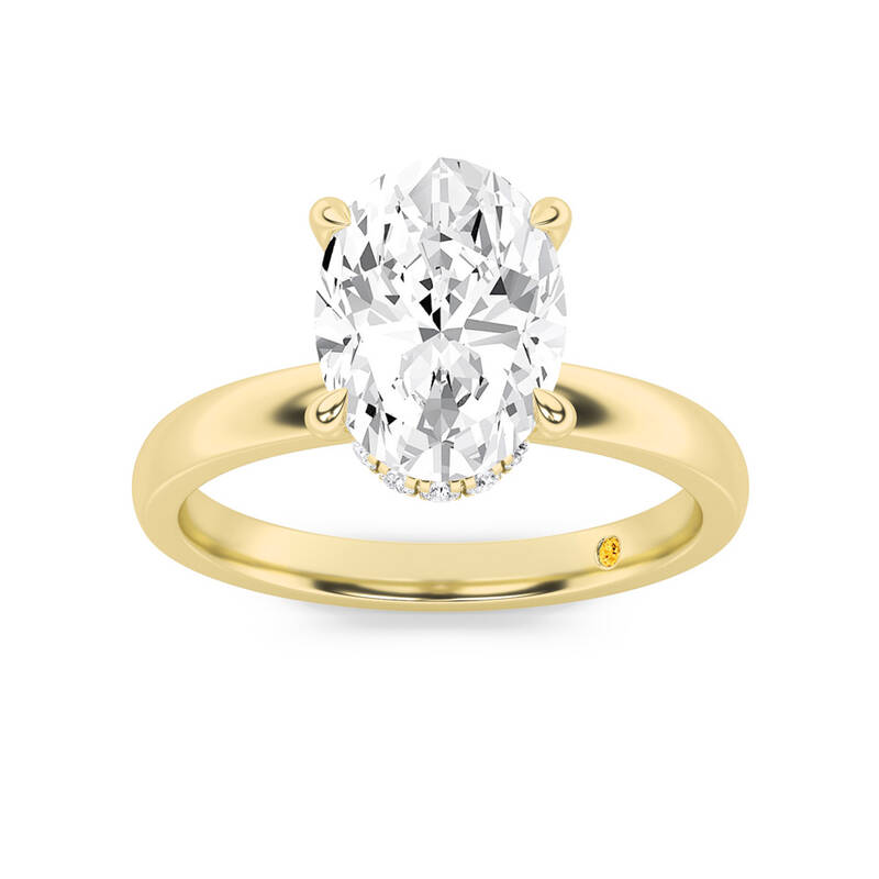 Laura Secret Halo Oval Lab Grown Diamond Engagement Ring | 14K Yellow Gold 1 5/8 CT. TW.