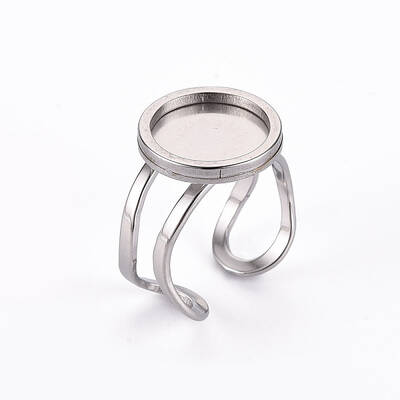 Tarnish Resistant 201 Stainless Steel Cuff Pad Ring Settings