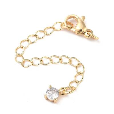 Brass with Cubic Zirconia Chain Extender