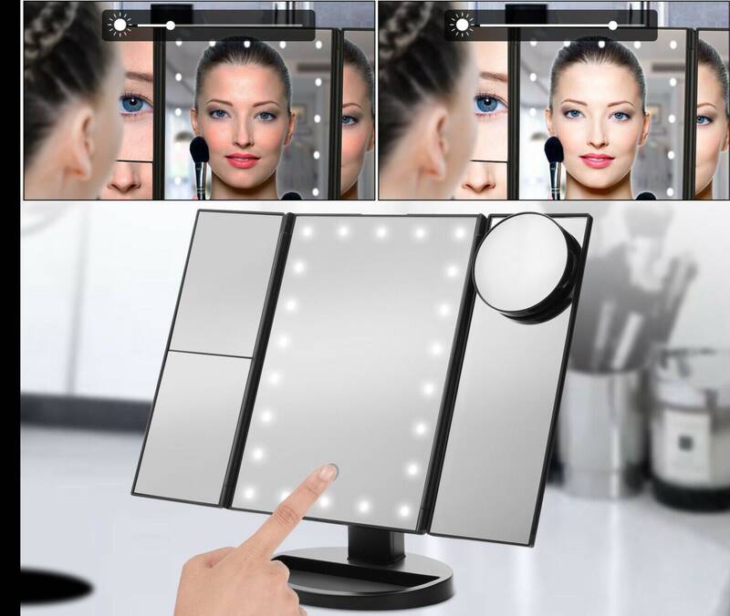 22 LED Vanity Mirror Lights Makeup Lamp Touchscreen Adjustable（white）