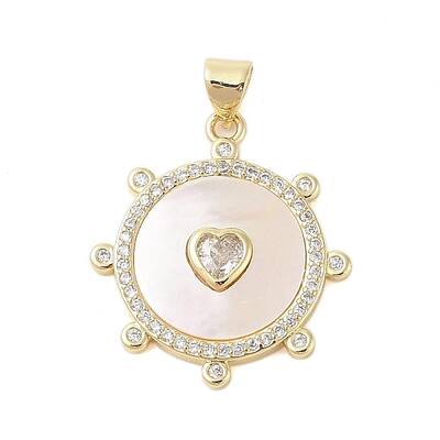 Brass Micro Pave Clear Cubic Zirconia Pendant