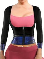 Women's Zipper Front Sweating Shapewear Top, Comfortable Breathable Tummy Control Shapewear for Daily Wear, Ladies Shapewear ...