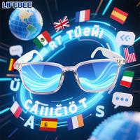 Wireless Smart Glasses, Rechargeable Smart Glasses, Language Translator Glasses, Business Meeting Glasses, Suitable for Busin...