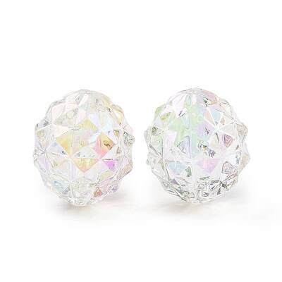 Transparent UV Plating Rainbow Iridescent Acrylic Beads