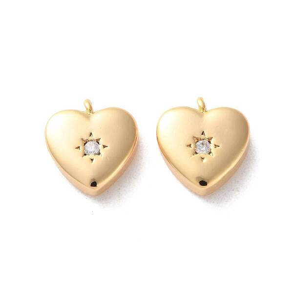 Brass Micro Pave Clear Cubic Zirconia Pendants
