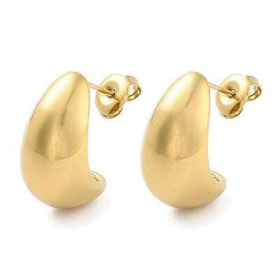 Ion Plating(IP) Teardrop 304 Stainless Steel Stud Earrings