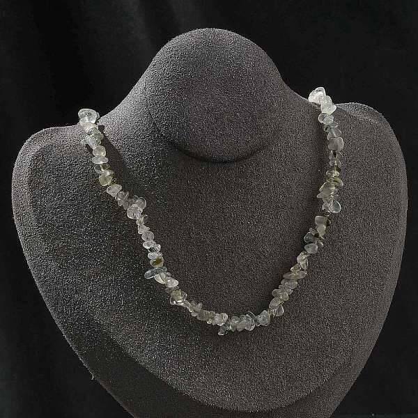 Natural Prehnite Chip Beaded Necklaces for Men Women