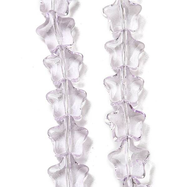 Baking Paint Transparent Glass Beads Strands