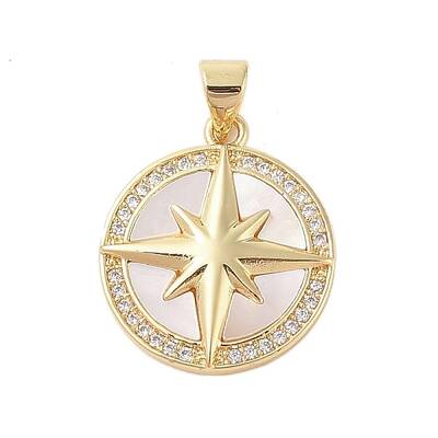 Brass Micro Pave Clear Cubic Zirconia Pendant