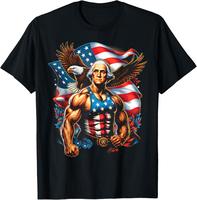 100% Cotton 4th of July Patriotic Funny George Washington July 4th USA T-Shirt