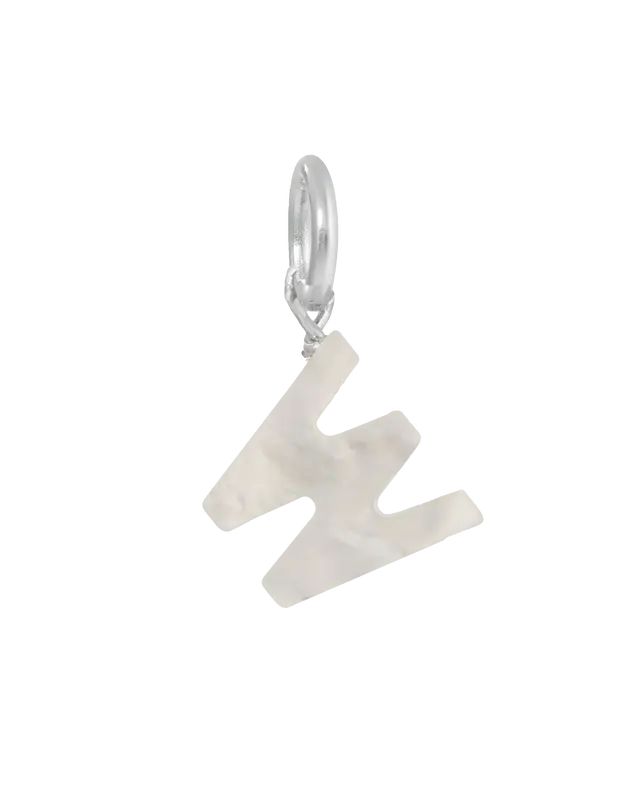 MOP Letter Charm | Metal Color: Silver | Letter: W