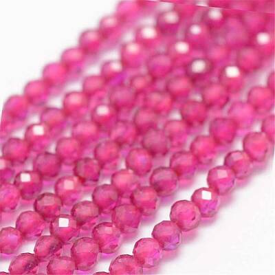Glass Imitatoin Red Corundum Beads Strands