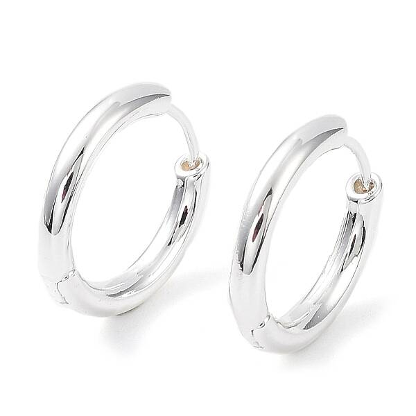 Rack Plating Brass Huggie Hoop Earrings