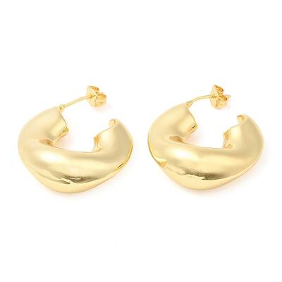 Brass Twist Donut Stud Earrings