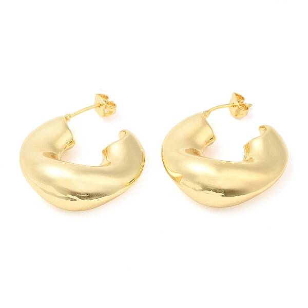 Brass Twist Donut Stud Earrings
