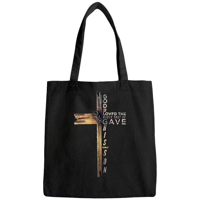 John 3:16 Christian Cross Bible Tote Bag